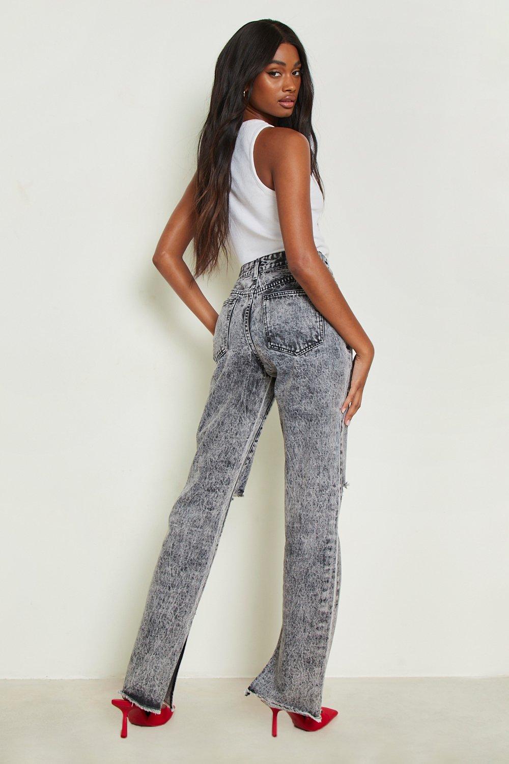 Ripped knee hot sale flare jeans